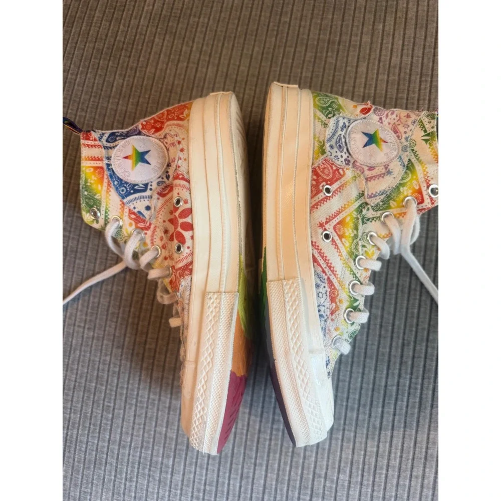 Converse Chuck 70 Pride Rainbow Paisley High Top Sneakers Mens 9 A02266C